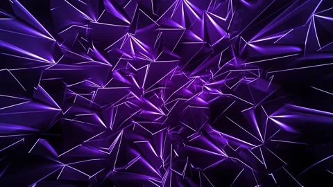 Purple Polygonal Background with Glowing Edges Stock Footage 135808452