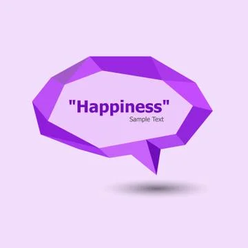 Purple polygonal geometric speech bubble Stock Illustration