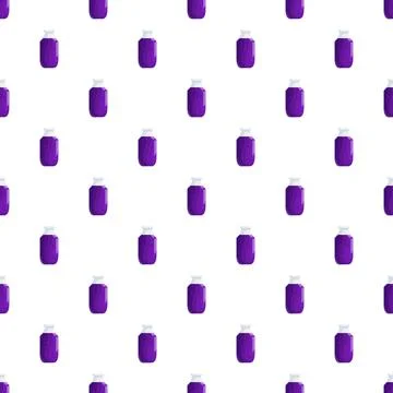 Purple potion bottles seamless repeating pattern background Illustrazione stock
