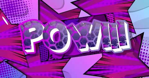 Purple Pow. Comic Book Moving Word Stock Footage 167815525