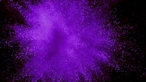 Purple powder exploding on black background in super slow motion, shot with Video stock 84299861