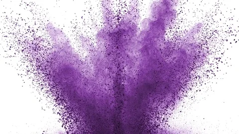 Purple powder exploding on white background in super slow motion, shot with Stock Footage 84300201