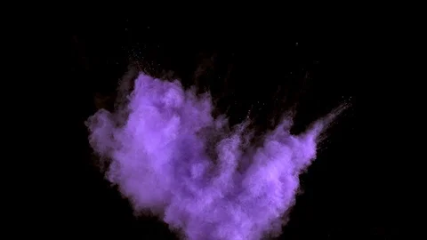 Purple powder explosion. Slow motion movement of dust remains Stock Footage 122494942