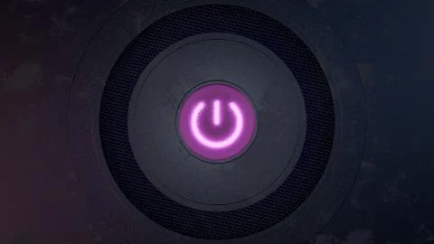 Purple Power Button 3d Render Shot 1 Stock Illustration