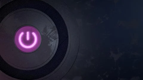 Purple Power Button 3d Render Shot 2 Stock Illustration