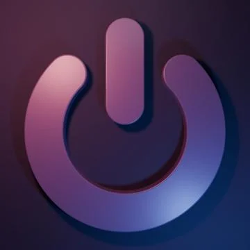 Purple Power button icon isolated on purple-blue background. Start sign. Mi.. Stock Illustration