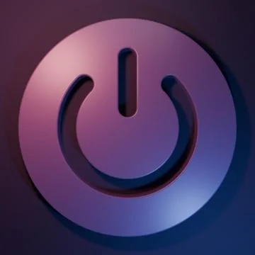 Purple Power button icon isolated on purple-blue background. Start sign. Mi.. Stock Illustration