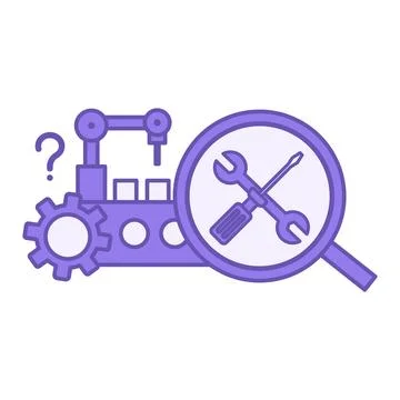 Purple Predictive Maintenance Icon. Vector Illustration. Real-Time Equipmen.. Stock Illustration