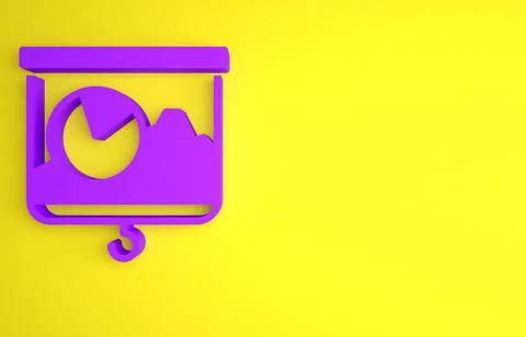 Purple Presentation board with graph, schedule, chart, diagram, infographic,  Stock Illustration