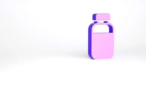 Purple Printer ink bottle icon isolated on white background. Minimalism conce Stockillustratie
