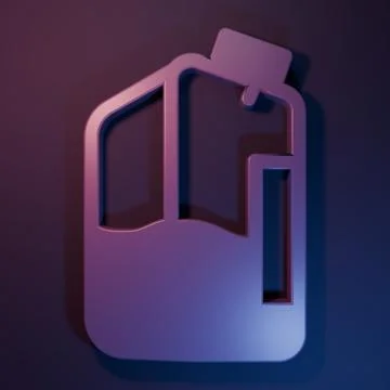 Purple Printer ink bottle icon isolated on purple-blue background. Minimali.. Stockillustratie