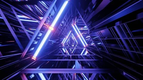 Purple Prismatic Reflectorized Passage 4k uhd 3d illustration background Illustrazione stock