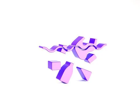 Purple The problem of pollution of the ocean icon isolated on white backgroun Stock Illustration