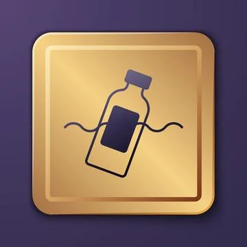 Purple The problem of pollution of the ocean icon isolated on purple background Illustrazione stock