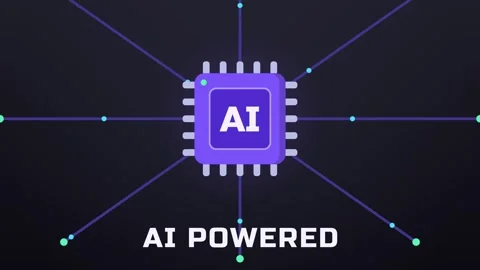 Purple processor switching on as bold glowing data paths shoot outward Stock Footage 348702652