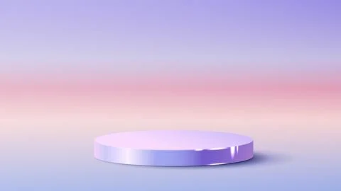Purple product display podium, empty podium, elegent design and vibrant col.. Stock Illustration