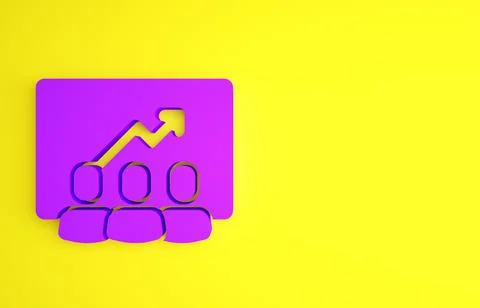 Purple Project team base icon isolated on yellow background. Business analysi イラスト素材