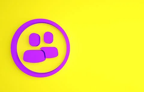 Purple Project team base icon isolated on yellow background. Business analysi Stock Illustration