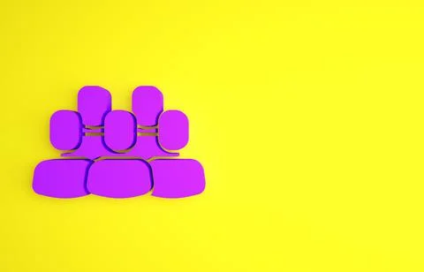 Purple Project team base icon isolated on yellow background. Business analysi 스톡 일러스트