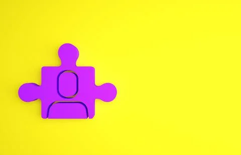 Purple Project team base icon isolated on yellow background. Business analysi Stock Illustration