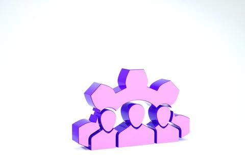 Purple Project team base icon isolated on white background. Business analysis Illustrazione stock