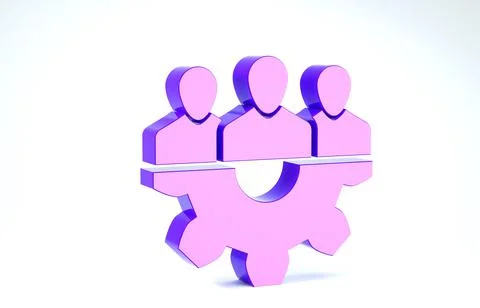 Purple Project team base icon isolated on white background. Business analysis Stock Illustration