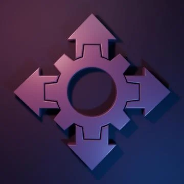 Purple Project team base icon isolated on purple-blue background. Business .. Illustrazione stock
