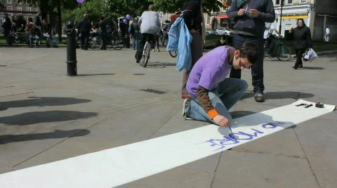 Purple protest 1 스톡 동영상 713569