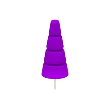 Purple push pin in shape of tree Stock Illustration