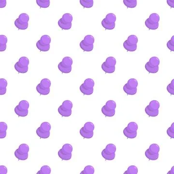 Purple pushpin seamless pattern for office supplies background Stock Illustration