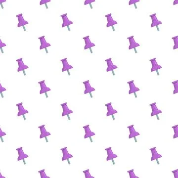 Purple pushpins forming a seamless pattern background Stock Illustration