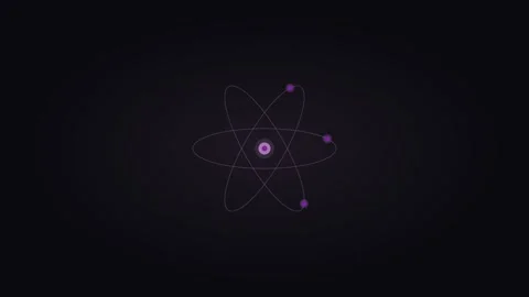Purple quantum orbital displaying quantum computing visuals. Professional tech 스톡 동영상 342624897