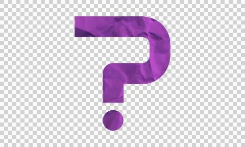 Purple question mark symbol with a textured paper effect on a white backgroun Stock Illustration