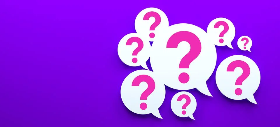 Purple question marks Stock Illustration