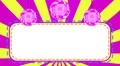 Purple Radial ray background with title plate and disco balls, loop HD HD Footage
