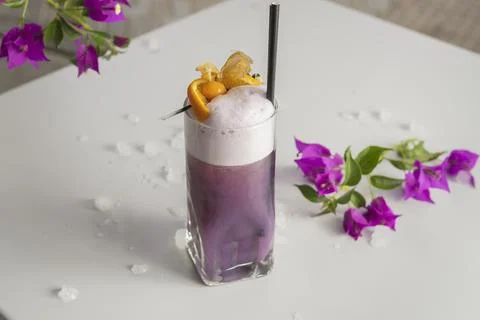 Purple Rain Glitter Cocktail Stock Photos