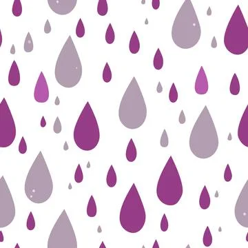 Purple rain vector seamless pattern Stock Illustration