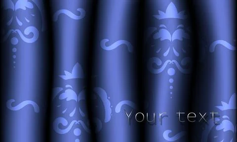 Purple realistic curtain with a pattern. Vector illustration. Stock Illustration