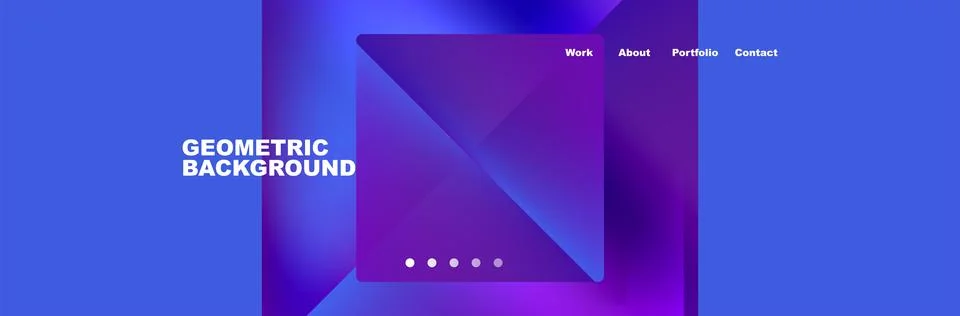 A purple rectangle surrounded by blue triangles on a geometric violet background Stock Illustration