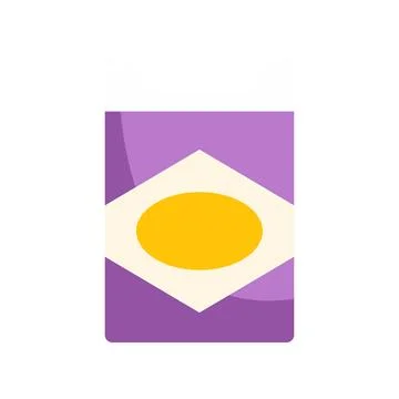 Purple rectangular box with yellow oval inside diamond Stock Illustration