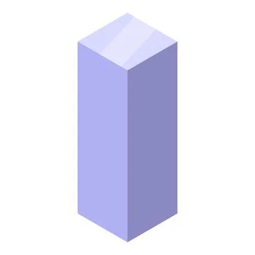 Purple rectangular prism representing modern architecture and geometric desig Stock Illustration