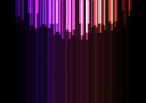 Purple red frequency bar overlap in dark background Stock Illustration