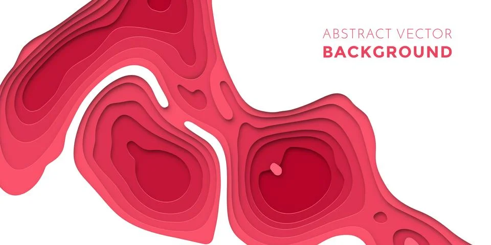 Purple red papercut multi layer white background Stock Illustration