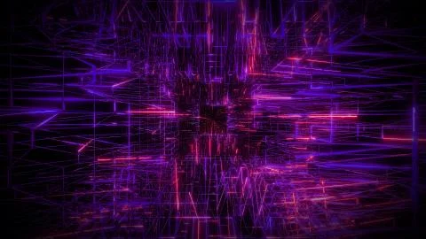 Purple red wireframe visual design background 3d rendering 스톡 일러스트