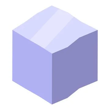 Purple refined sugar cube isometric sweetener icon Stock Illustration