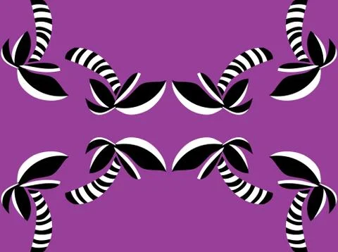 Purple Reflecting Palm Tree Pattern Stock Illustration