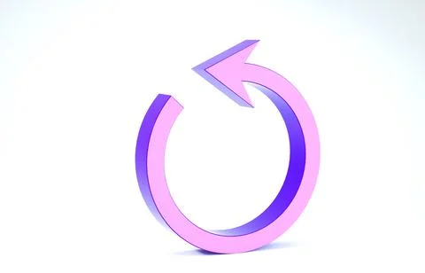 Purple Refresh icon isolated on white background. Reload symbol. Rotation arr Stock Illustration