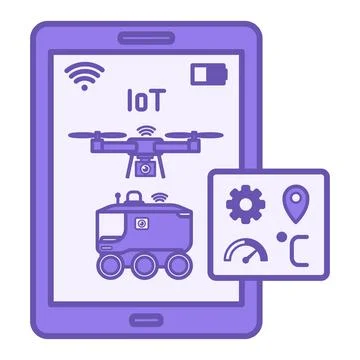 Purple Remote Control Dashboard Icon. Vector Illustration. Interface for Co.. 스톡 일러스트