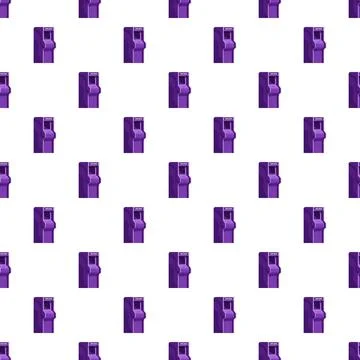 Purple retro arcade machine seamless pattern background Stockillustratie