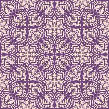 Purple retro floral pattern Illustrazione stock